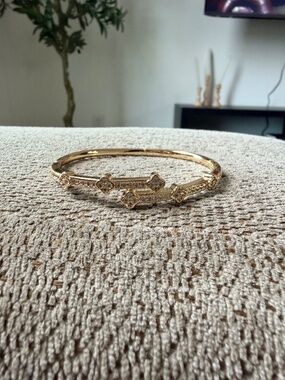 Gold Plated Clover Cuff Bracelet